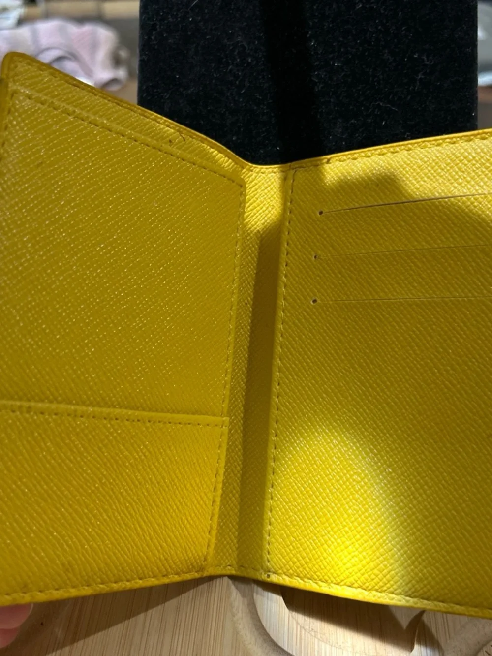 Yellow Leather Passport/ card Holder